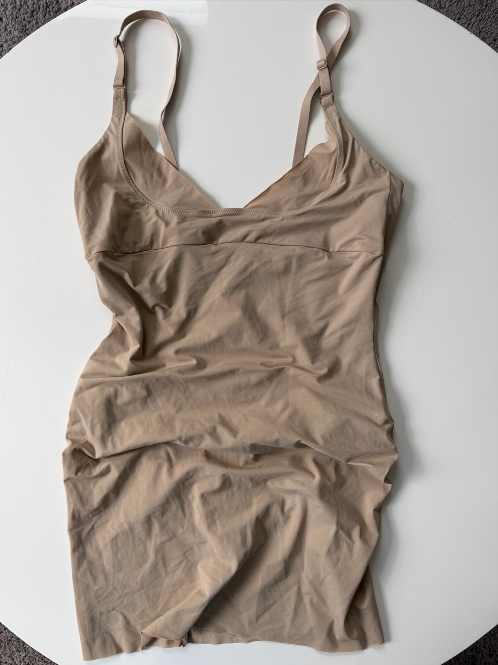 Flexees Beige Seamless Slip With Adjustable Straps